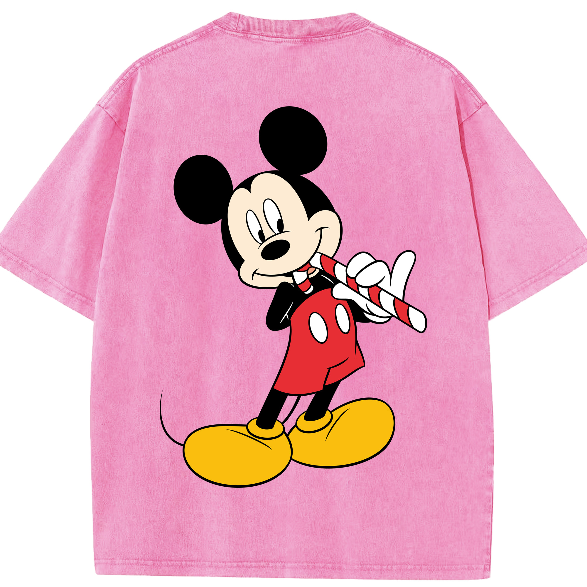 （画像用） ミッキーマウス Mickey Mouse 綿100% ヴィンテージ風 半袖Tシャツ（背面プリント）